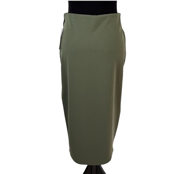 NEW NORDSTROM RACK Green Elastic Waist Pull On Wrap Skirt Size S - Picture 1 of 4